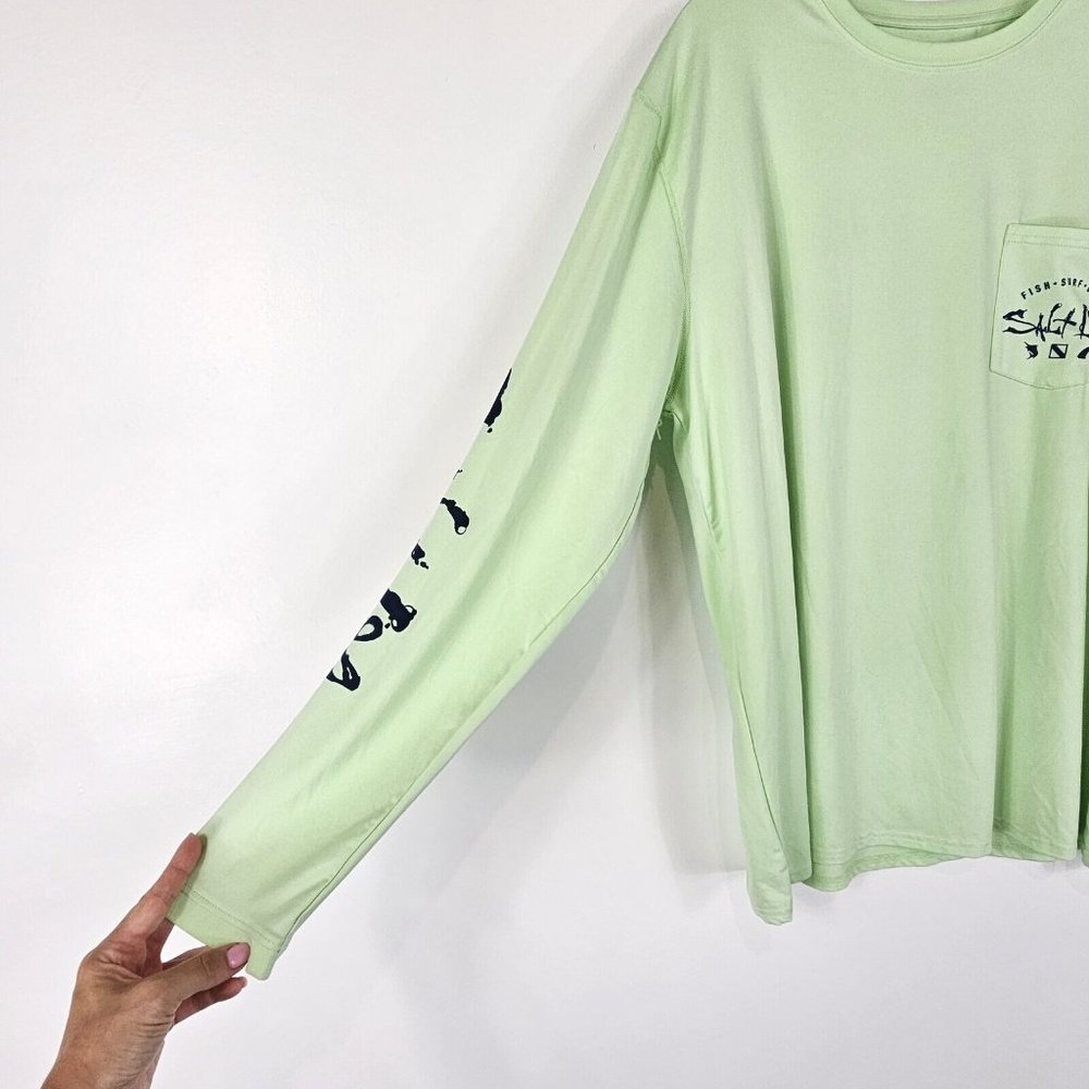 Salt Life Watermans Trifecta Performance T Shirt Mens Size Large Pistachio Green - Picture 5 of 14
